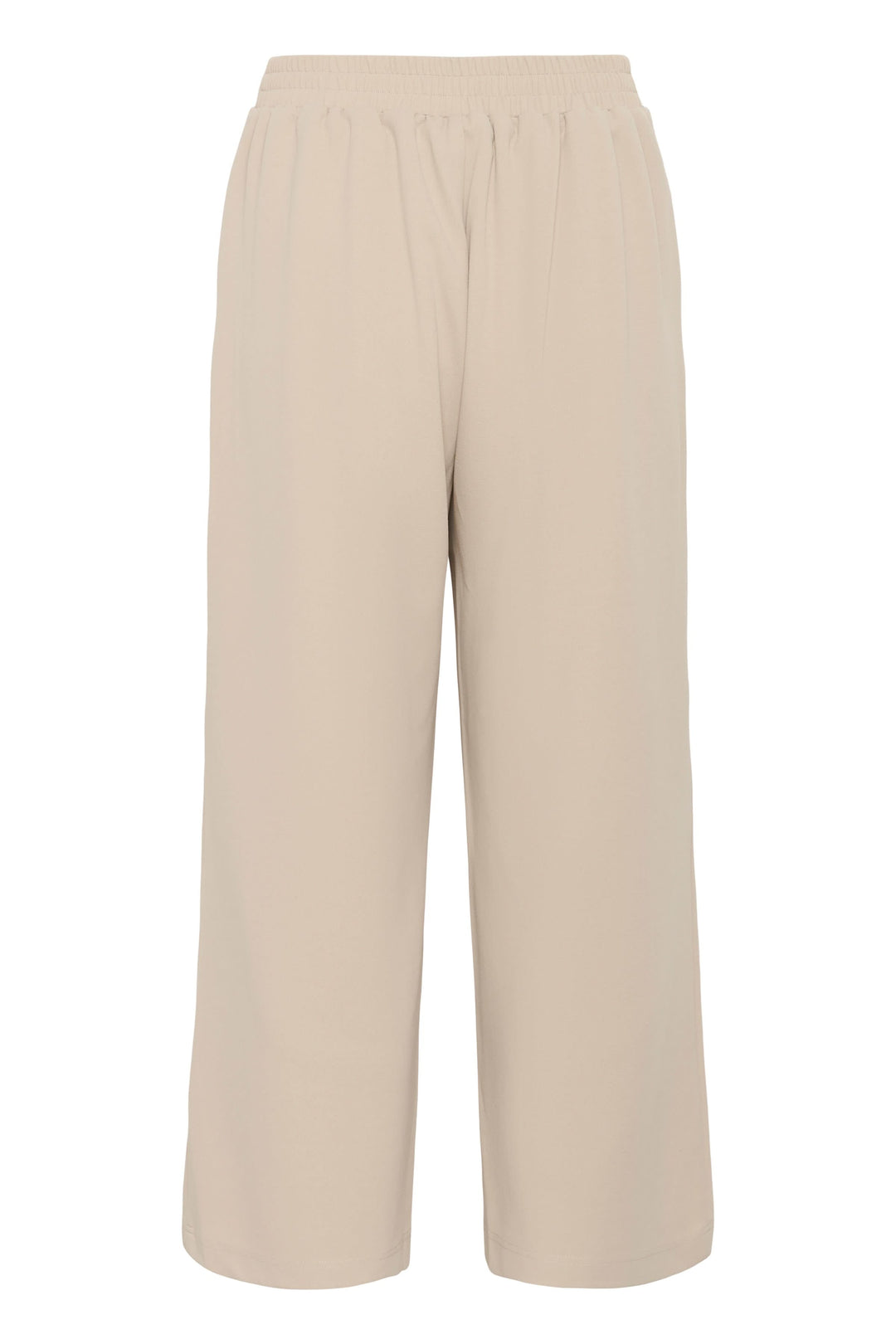 Pantalon jambe large Phoebe en tissu fluide, taille mi-haute avec ceinture intégrée, pour un look élégant et polyvalent.