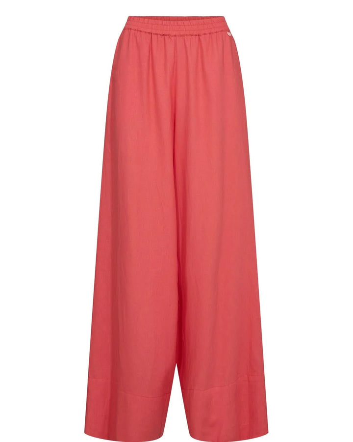 Pantalon large fluide en mélange de lin, coupe élégante et confortable, idéal pour une silhouette décontractée et respirante.