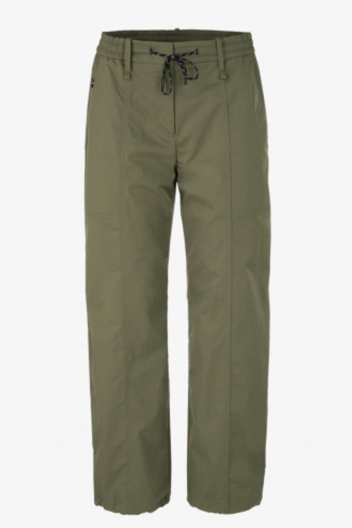 Pantalon style aviateur Renton en vert olive, coupe décontractée avec poches plaquées et cordon de serrage.