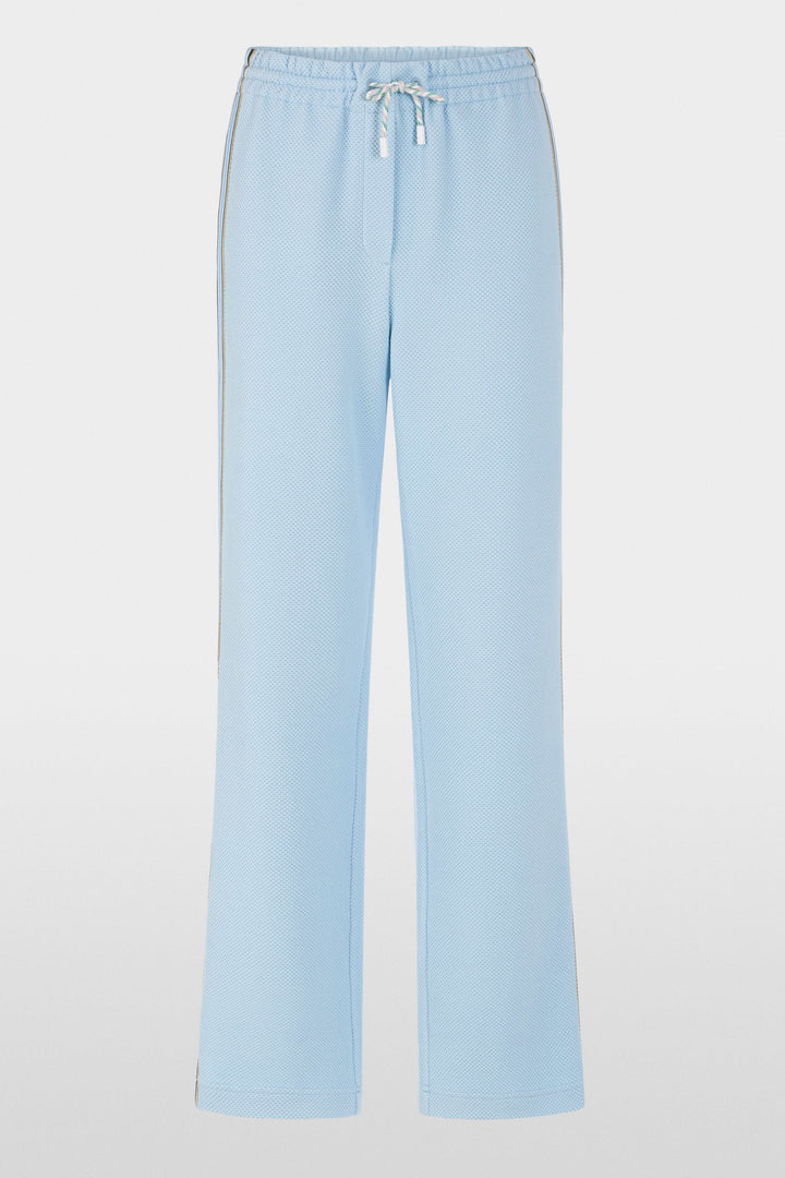 Pantalons à coupe large WASHINGTON bleu avec taille élastique, bandes contrastantes et cordon ajustable, moderne et confortable.