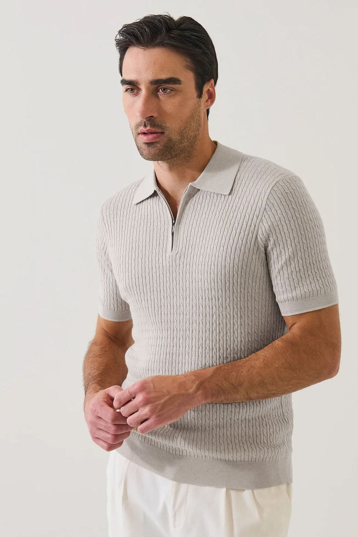 Polo tricot à fermeture éclair