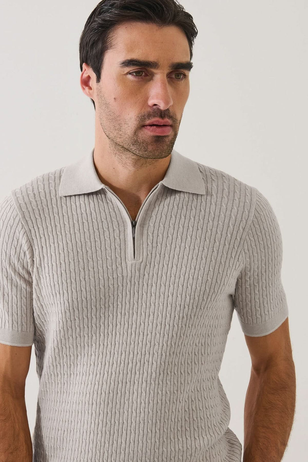 Polo tricot à fermeture éclair