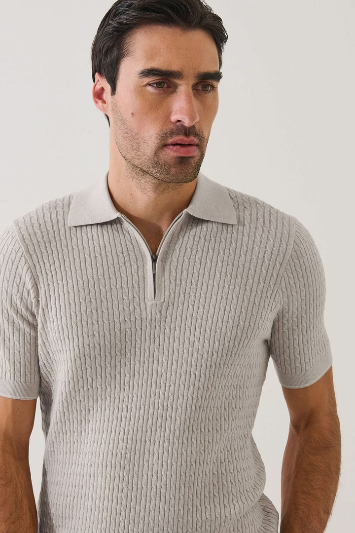 Polo tricot à fermeture éclair