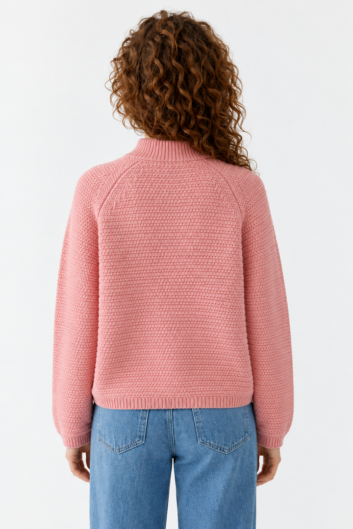 Textured Knit Turtleneck Sweater
