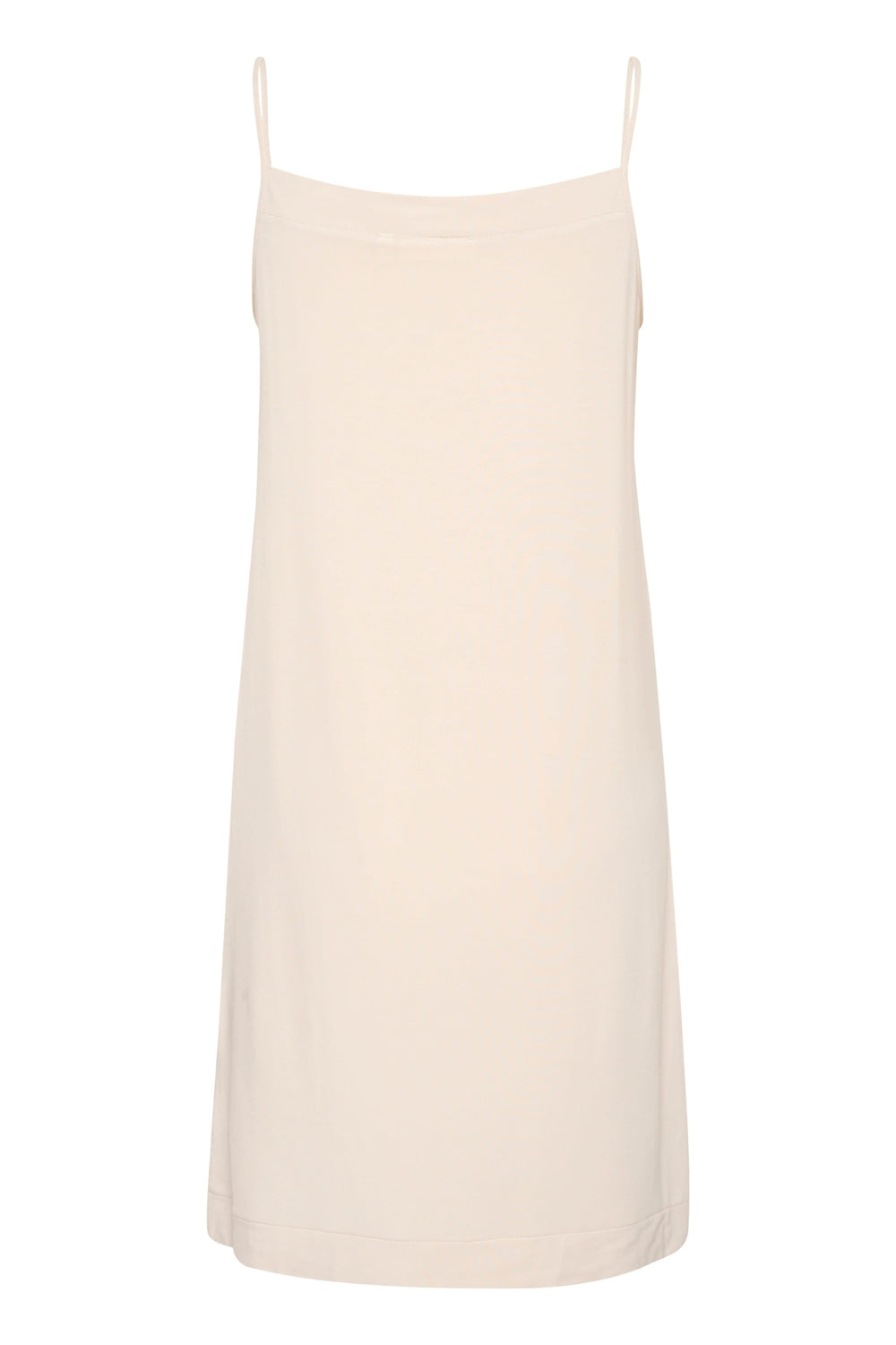 Robe Lil nuisette fluide fines bretelles élégante avec bretelles ajustables, encolure en V et matière légère et confortable.