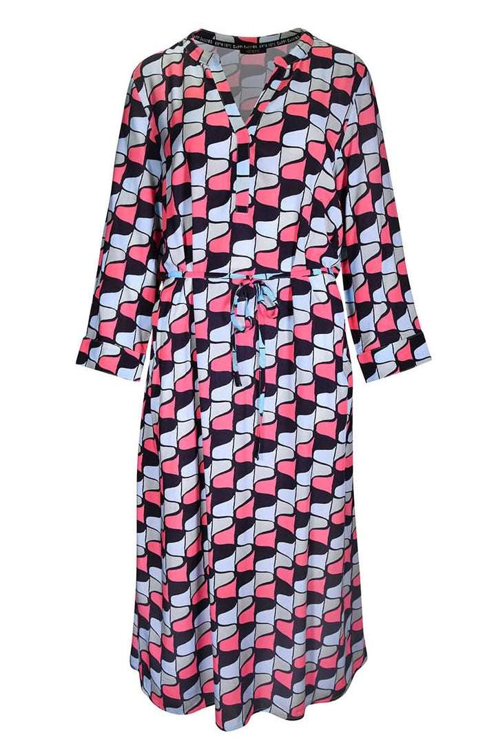 Long printed dress Size with adjustable waist