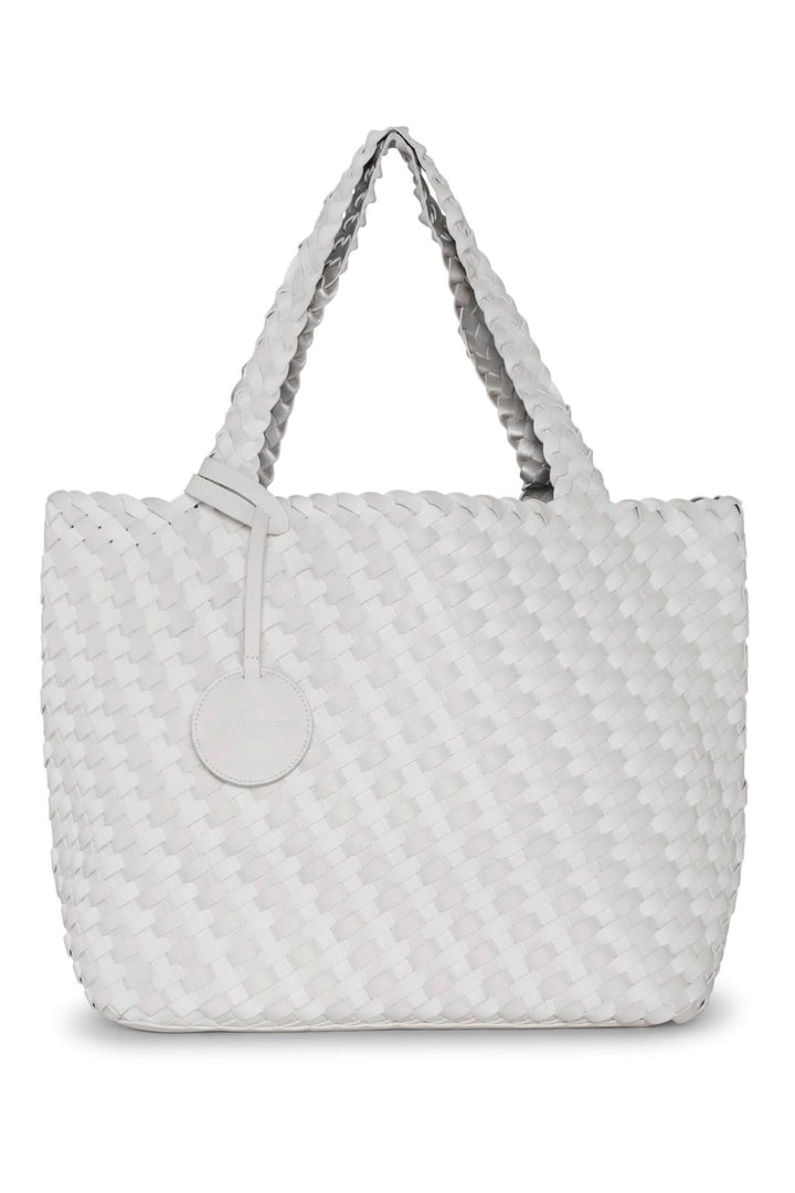 Sac réversible Ilse Jacobsen blanc, design texturé et élégant, anses confortables et silhouette généreuse.