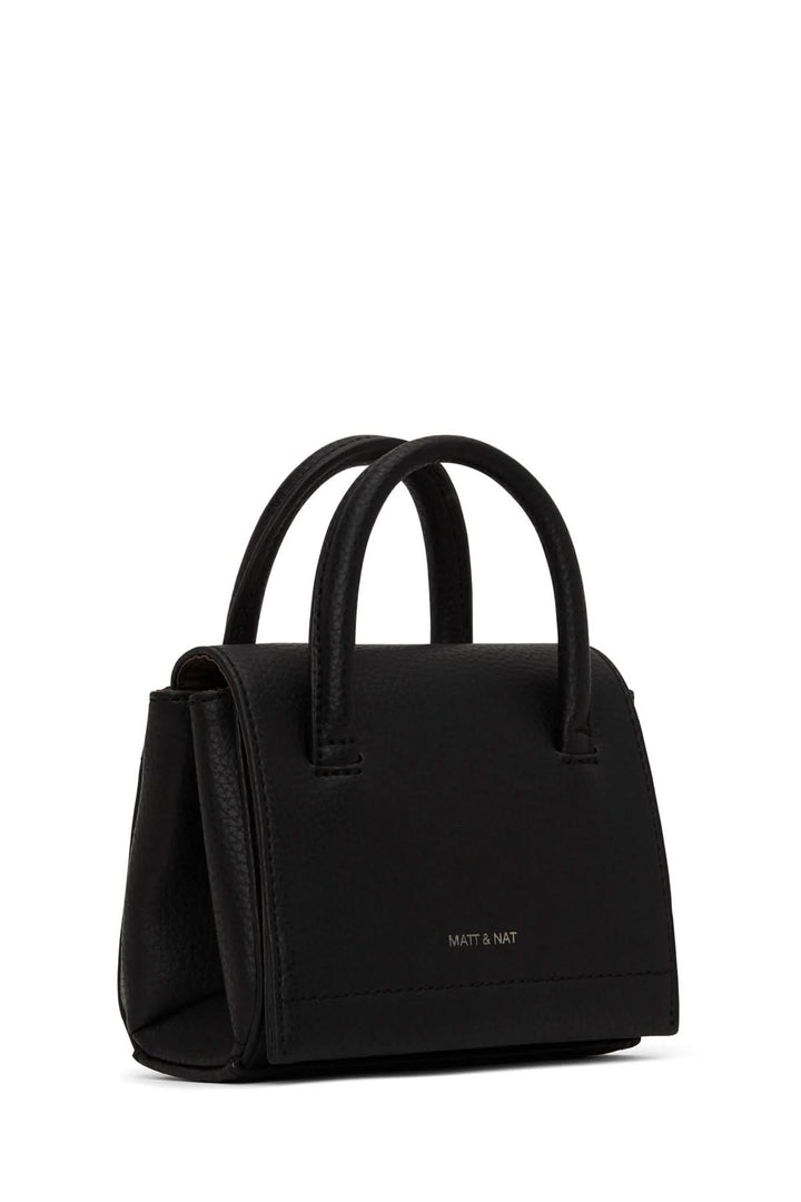 Sacoche Adelmicro vegan noire avec double poignée et design compact, idéale pour iPhone 11 Pro Max.