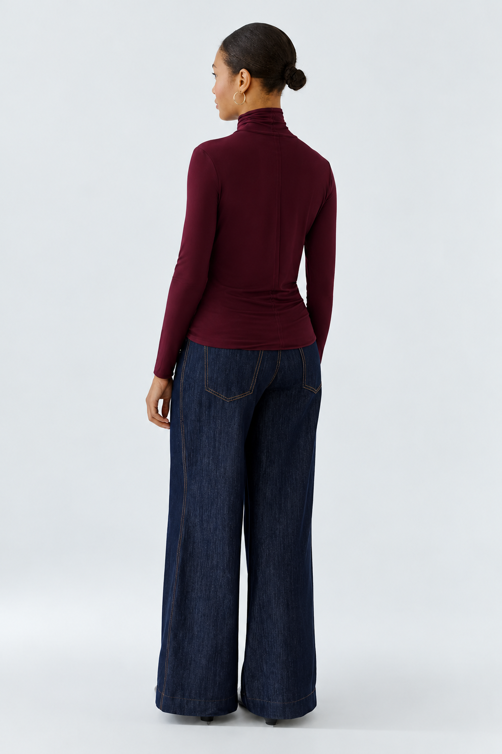 Mock-neck sweater in modal jersey 