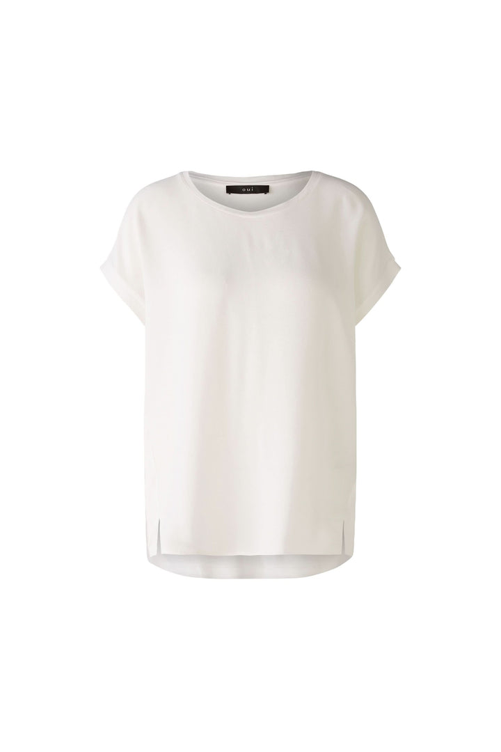 T-shirt Ayano fluide avec coupe droite et manches revers, idéal pour un look décontracté et soigné.