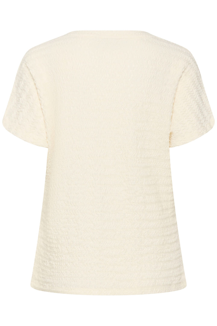 Dos du T-shirt Felecity texturé à manches courtes en tissu doux et confortable.