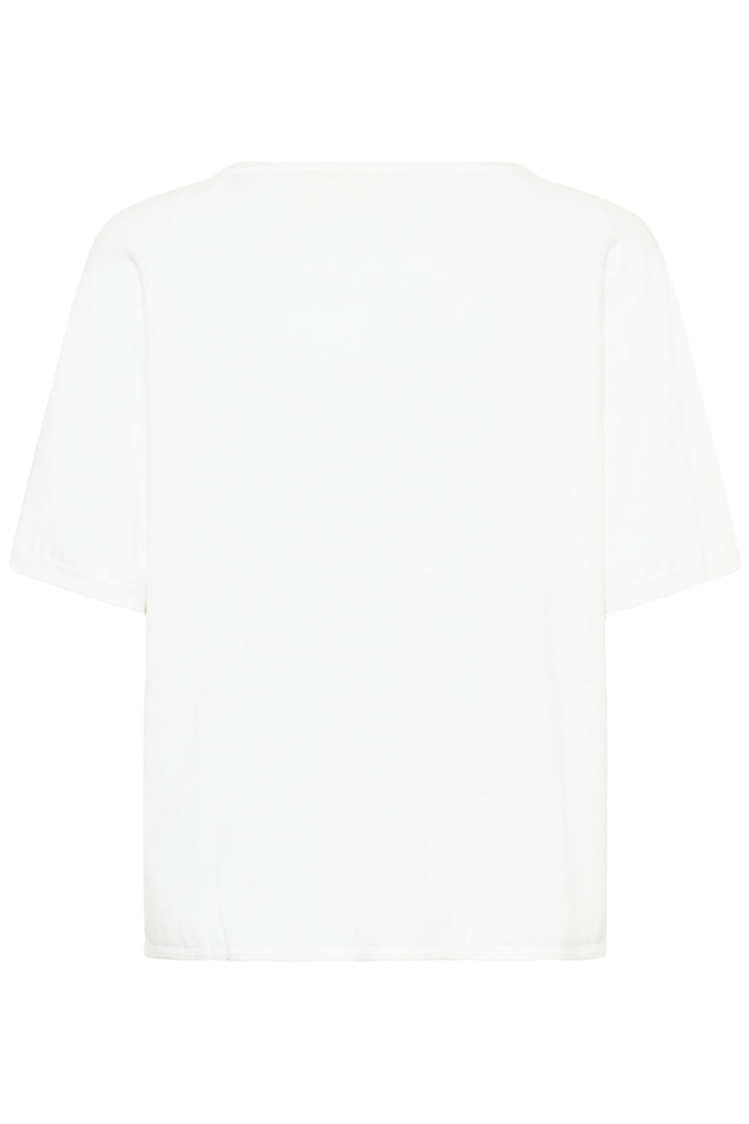 T-shirt Romane, t-shirt blanc décontracté avec encolure en V et manches amples, idéal pour un look quotidien.