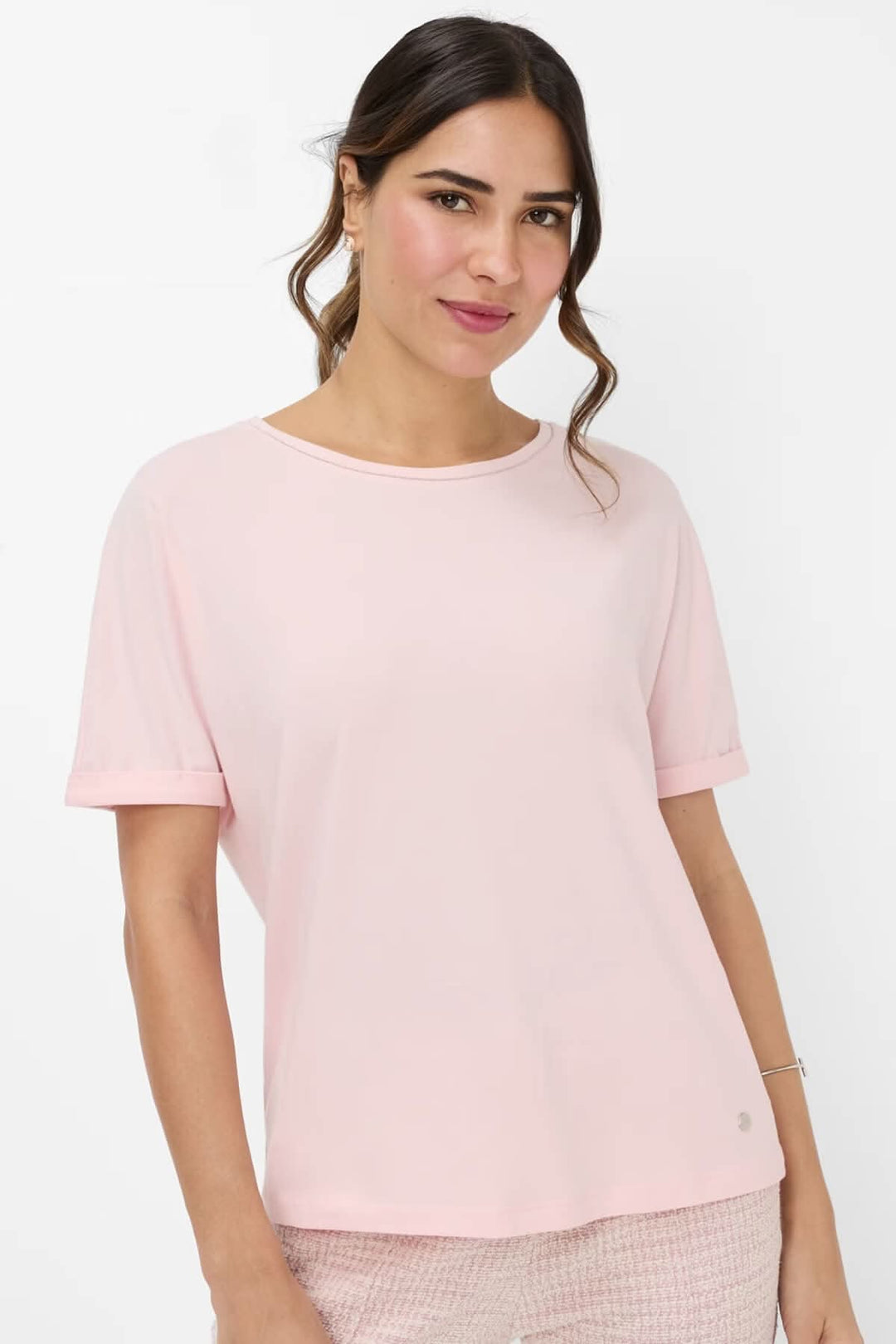 T-shirt en jersey Caelen, coupe ample rose, idéal pour un look décontracté et moderne au printemps.