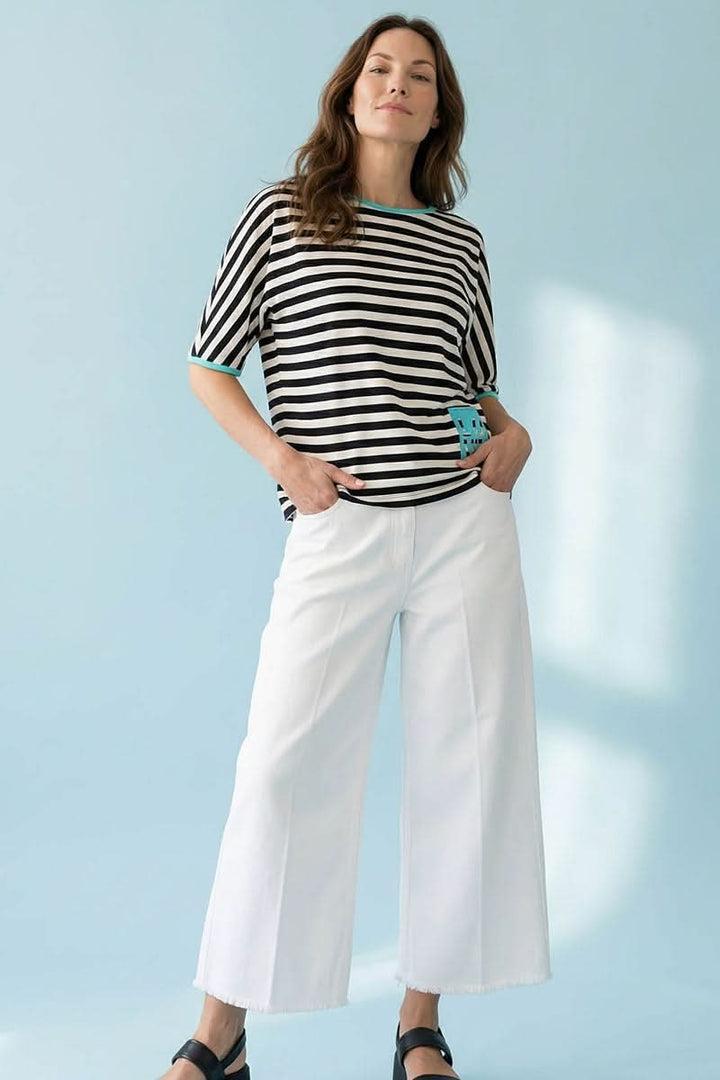Striped T-shirt with patch detail