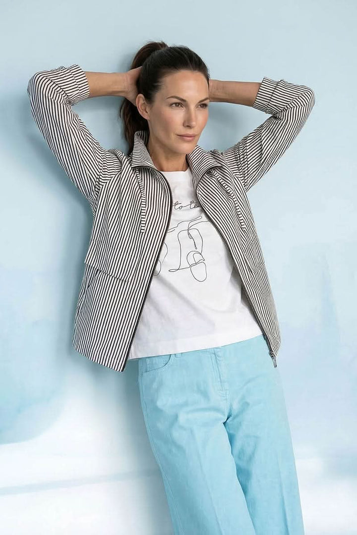 Veste Jill rayée à fermeture éclair