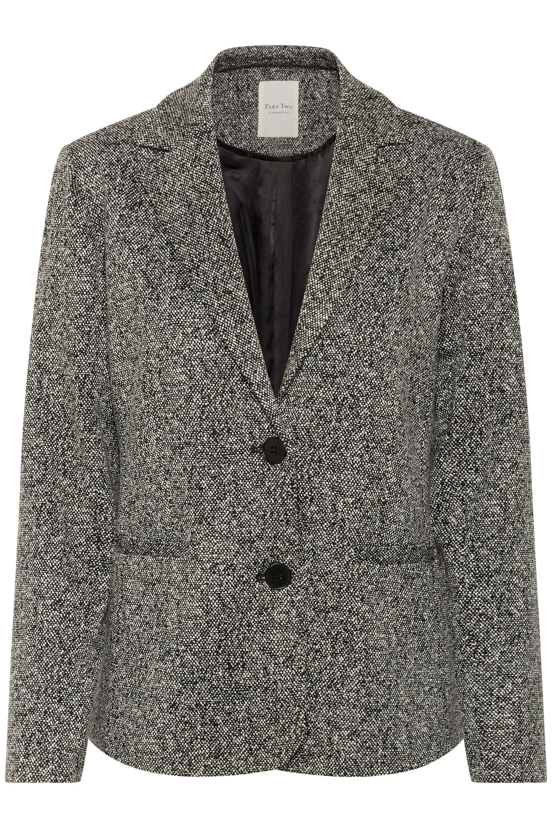 Veston Vineke en tissu texturé avec fermeture à un bouton, coupe structurée et revers crantés élégants pour un style polyvalent.