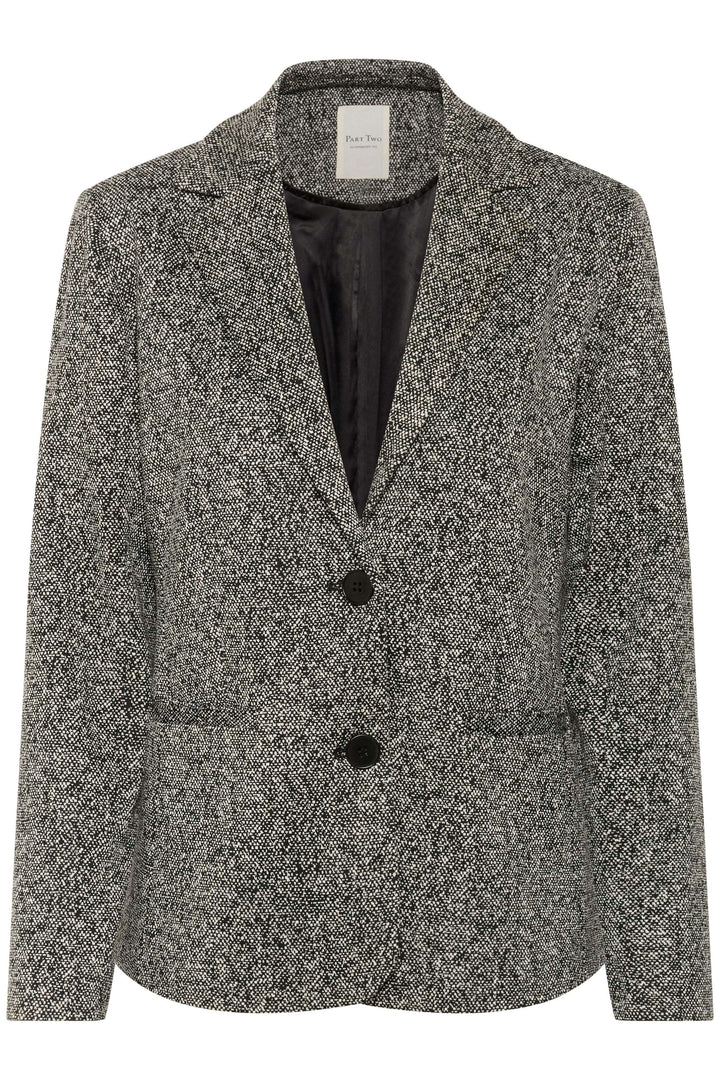Veston Vineke en tissu texturé avec fermeture à un bouton, coupe structurée et revers crantés élégants pour un style polyvalent.
