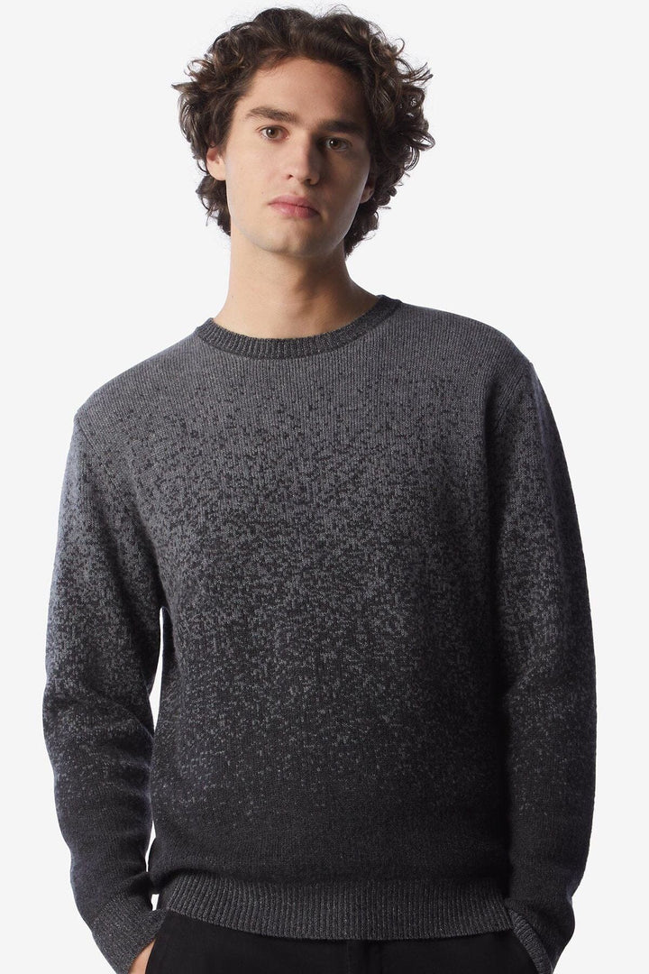 Pull en laine et cachemire à motif pixellisé gris Homme - Hauts - Chandail Corneliani