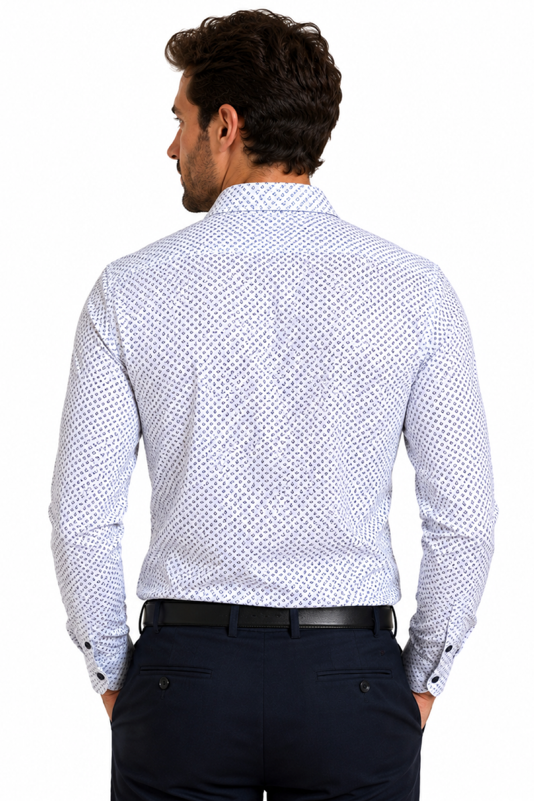 Geometric-print dress shirt