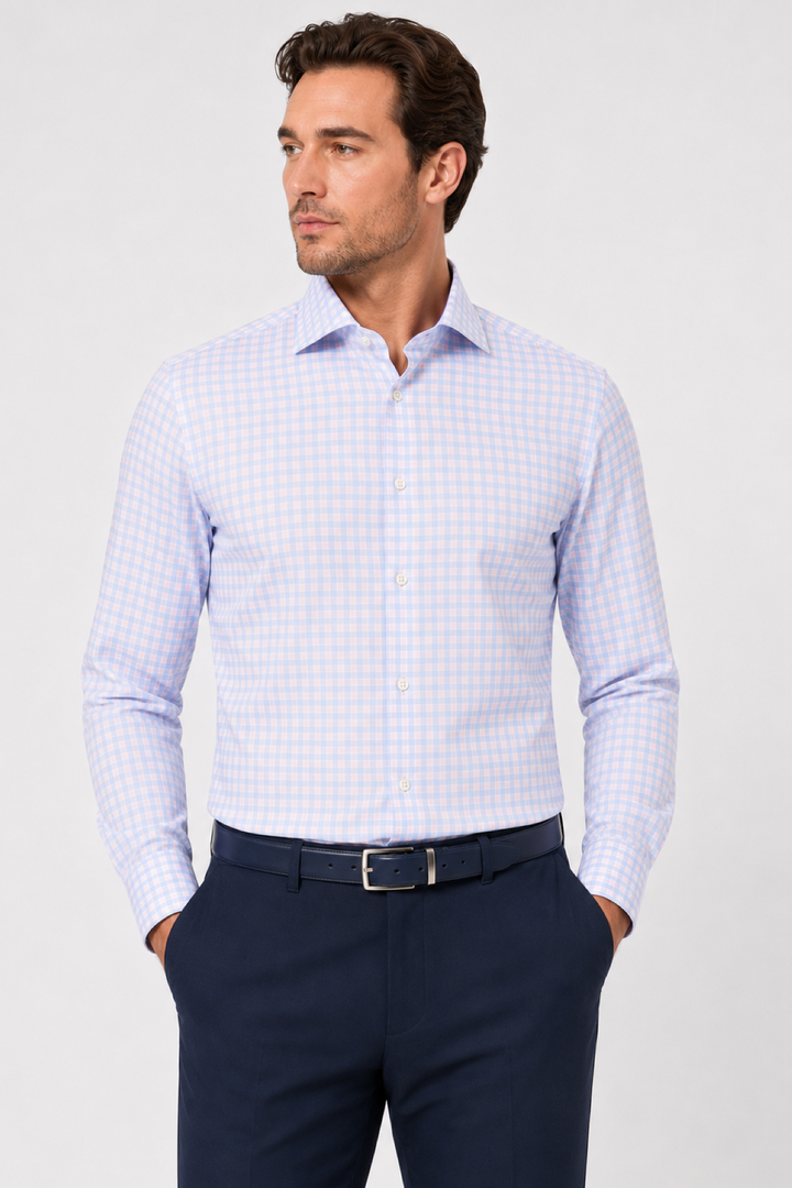 Chemise habillée à carreaux raffinés
