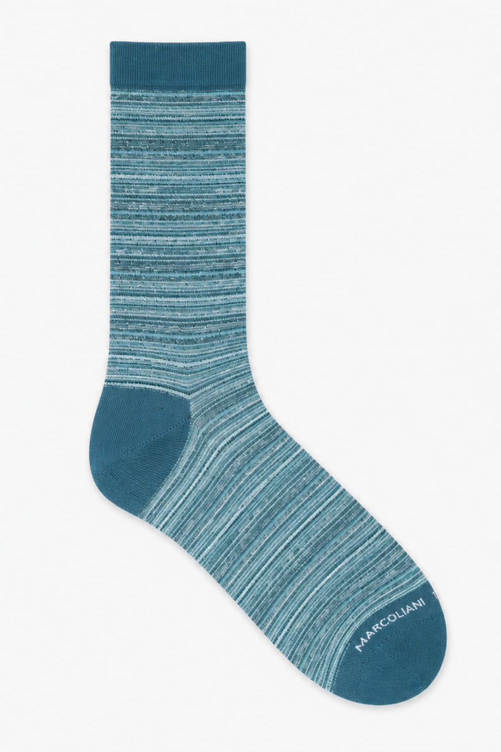 Low-cut, light blue linen Marcoliani men's side view with a fine texture - Valérie Simon