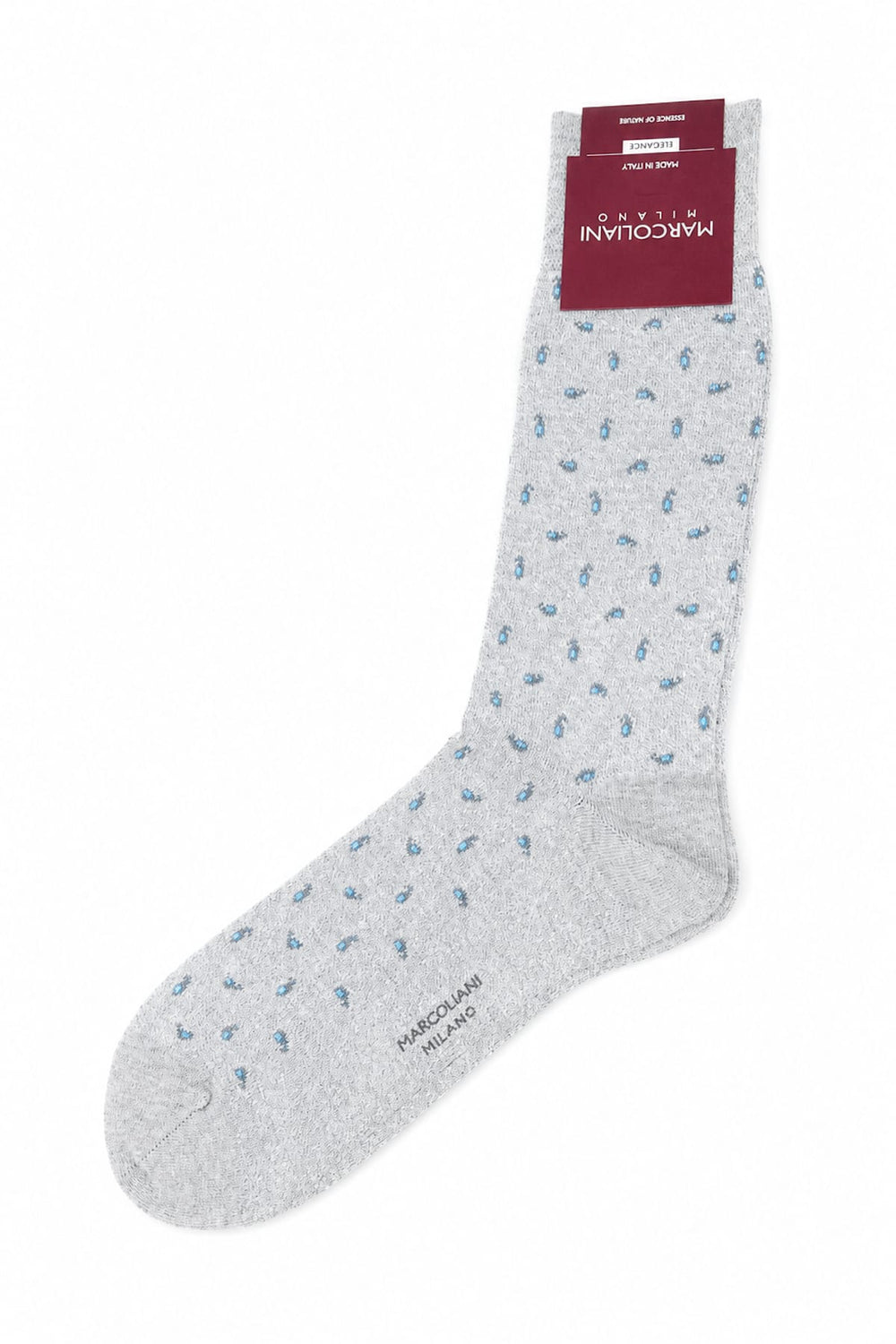 Vue de détail bas à micro-motif Marcoliani homme gris avec motif distinctif - Valérie Simon