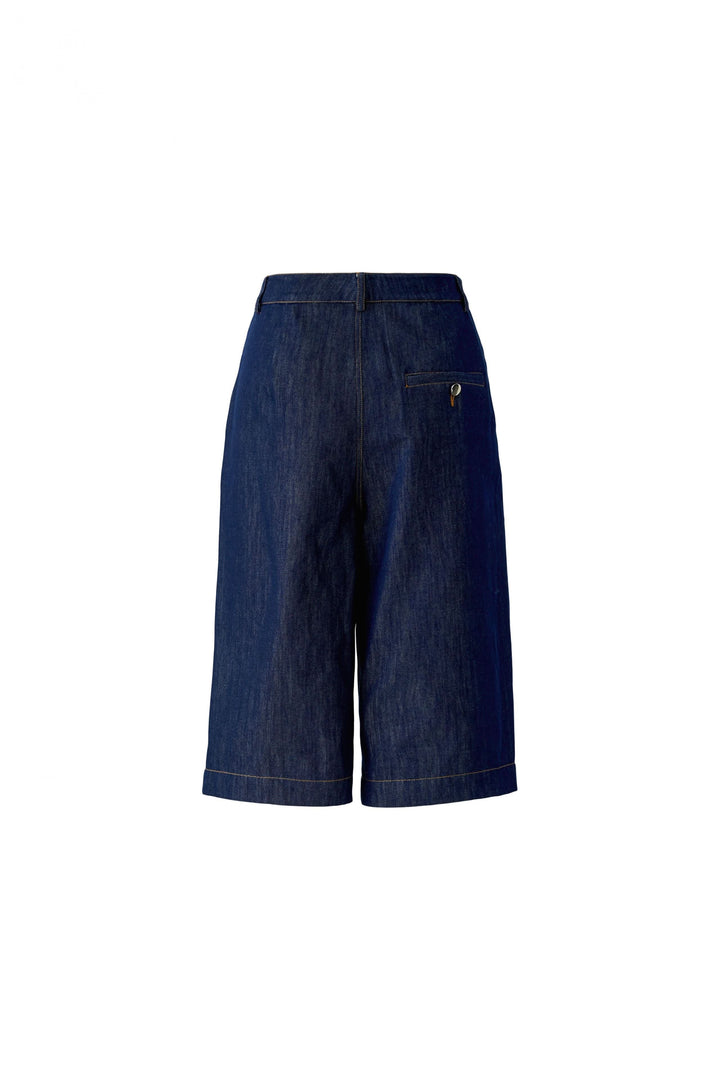 Bermuda en denim à jambes larges pour femme Oui