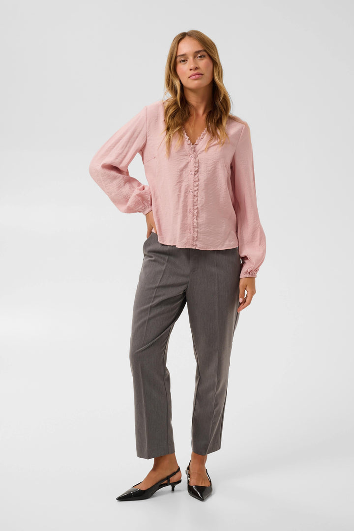 Blouse Sollie boutonnée à détails en dentelle pour femme Kaffe