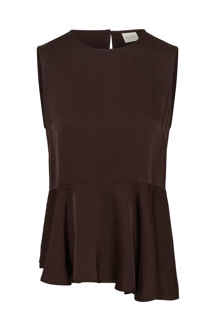 Camisole péplum à col rond Camden vue de face pour femme Part Two