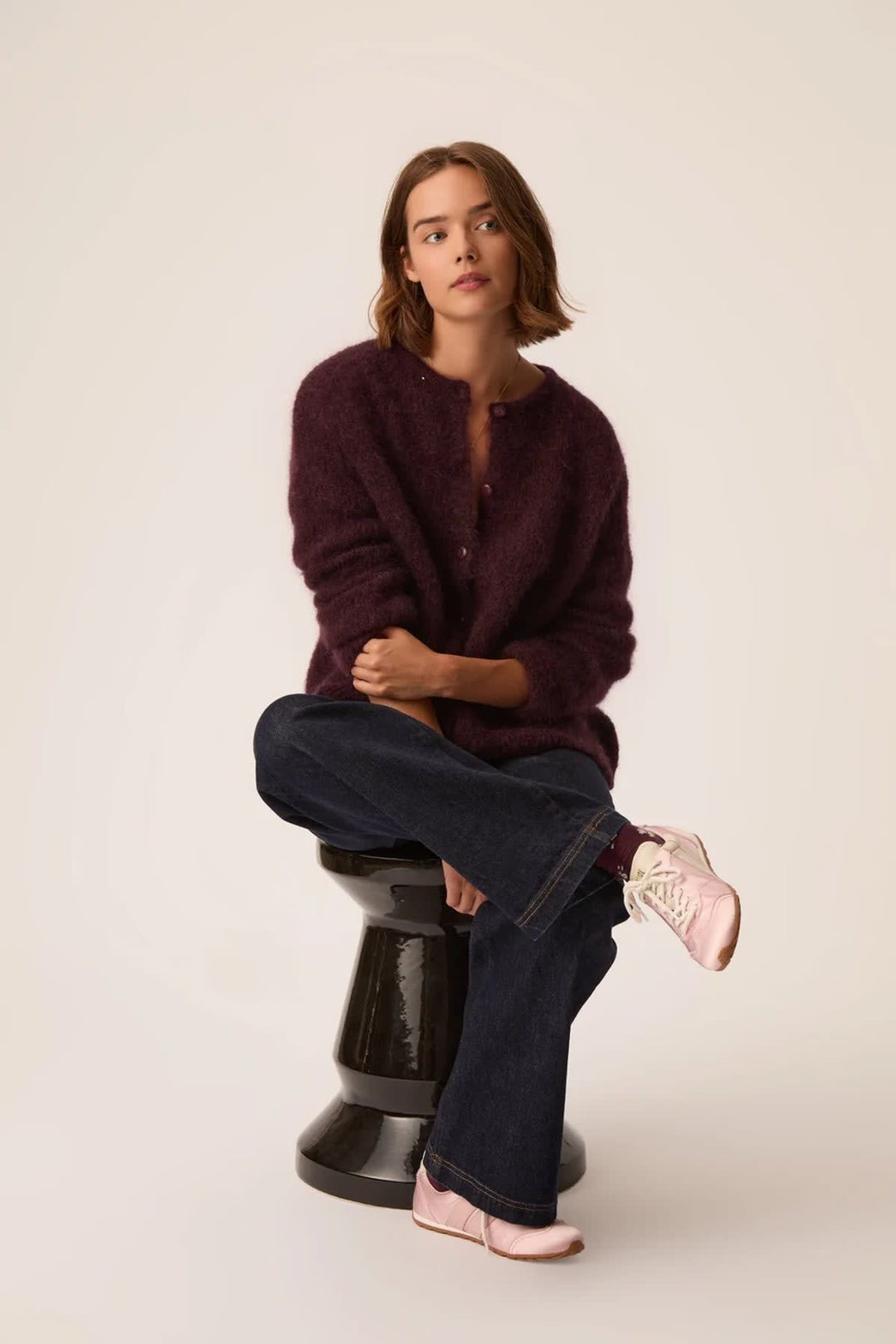 Cardigan Bea ample en kid mohair et laine mérinos pour femme Des Petits Hauts