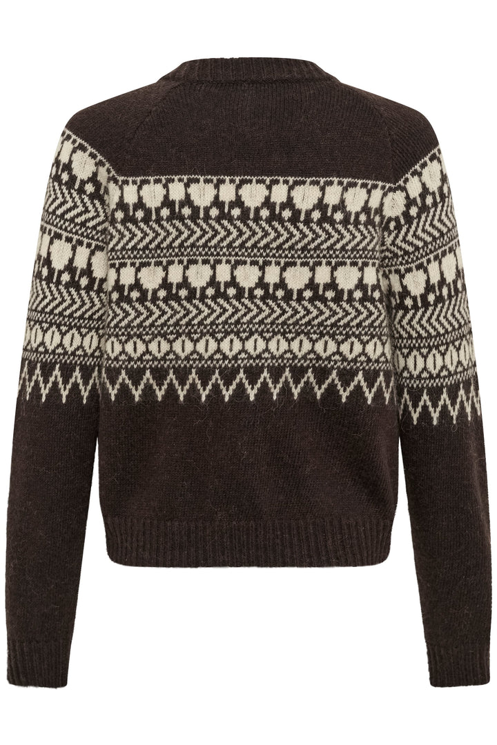 Cardigan Charmaine à motif jacquard vue de face pour femme Part Two