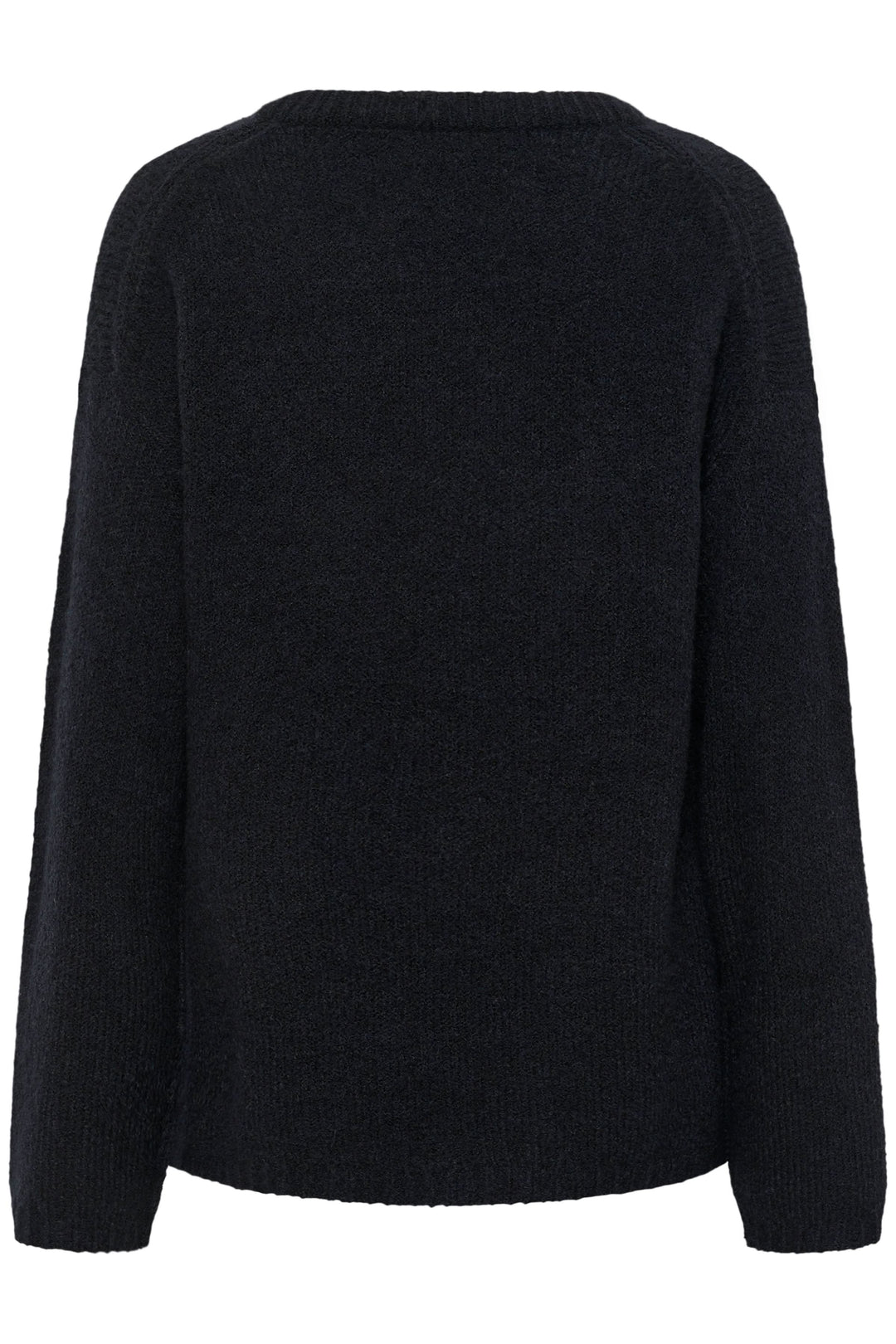 Tricot Spence noir à col rond, manches longues et coupe droite, idéal pour un style décontracté chic.