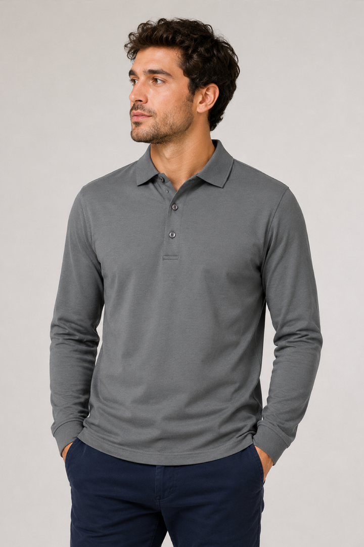 Essential Long-Sleeve Polo Shirt