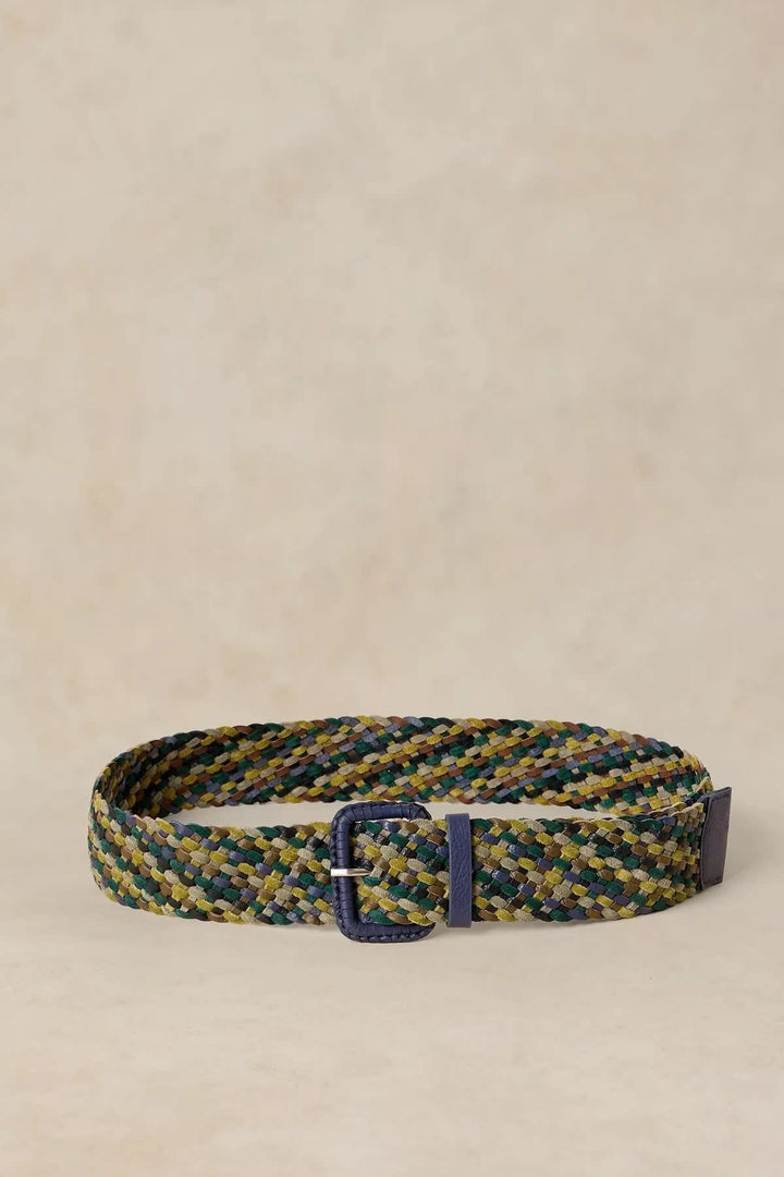 Ceinture tressée multicolore vue de face pour femme White Stuff