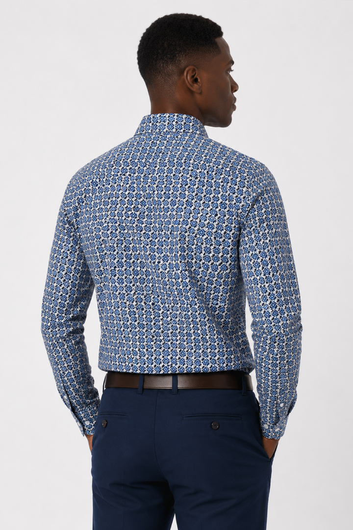 Diamond-print casual shirt