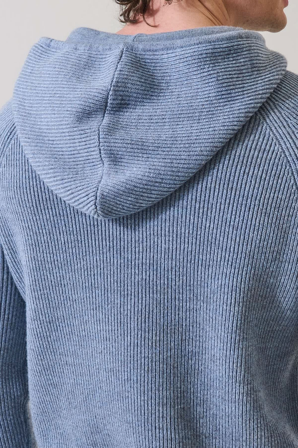 Patrick Assaraf men's ribbed merino wool hoodie