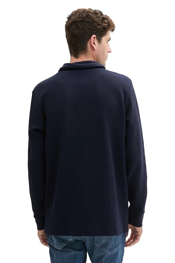 Front view of a Tom Tailor men's gray turtleneck sweater with drawstrings - Valérie Simon