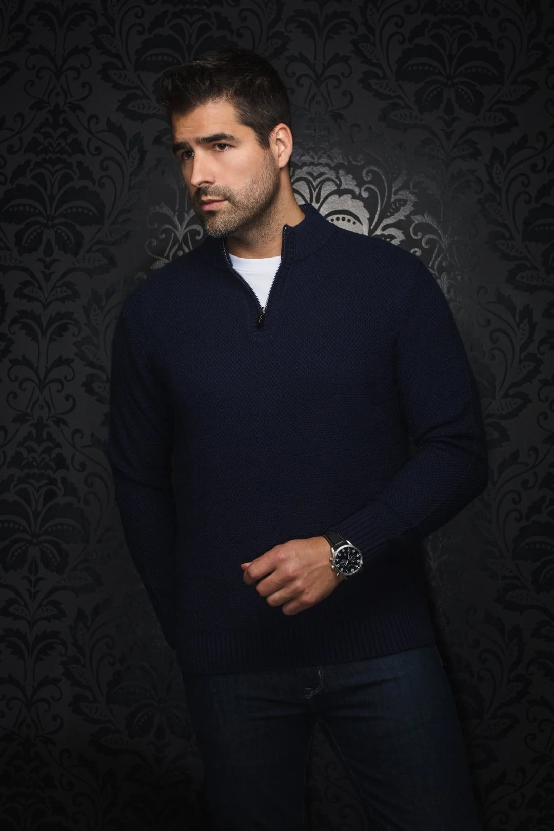 Merino Wool Half-Zip Sweater