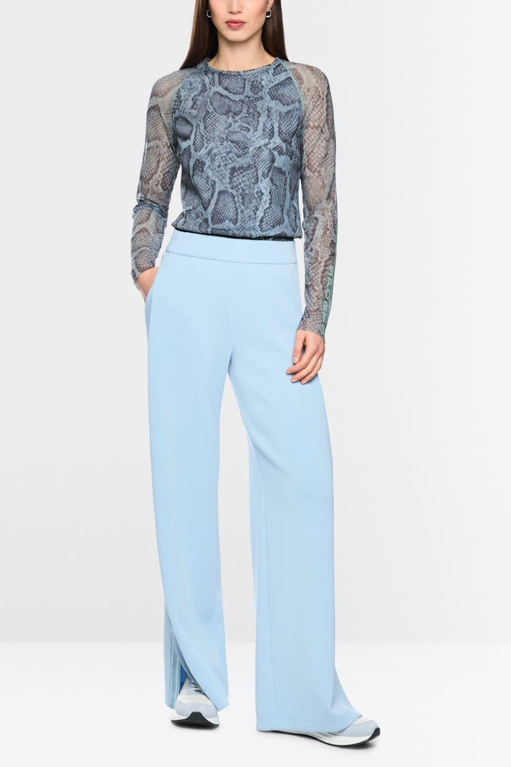 Vue de face chandail en maille Marc Cain femme gris avec motif torsadé - Valérie Simon