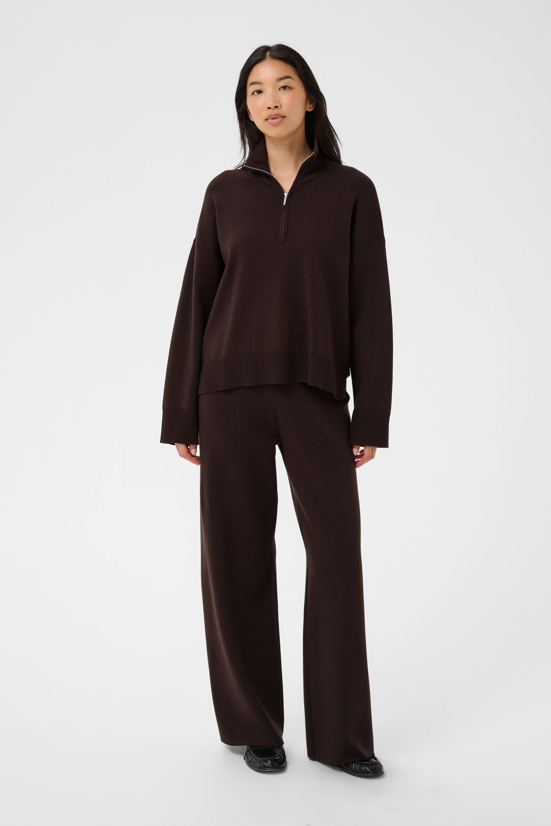 Chandail en tricot à col montant zippé Silvanas pour femme Part Two