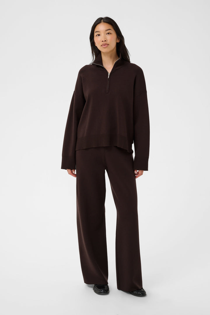 Chandail en tricot à col montant zippé Silvanas pour femme Part Two