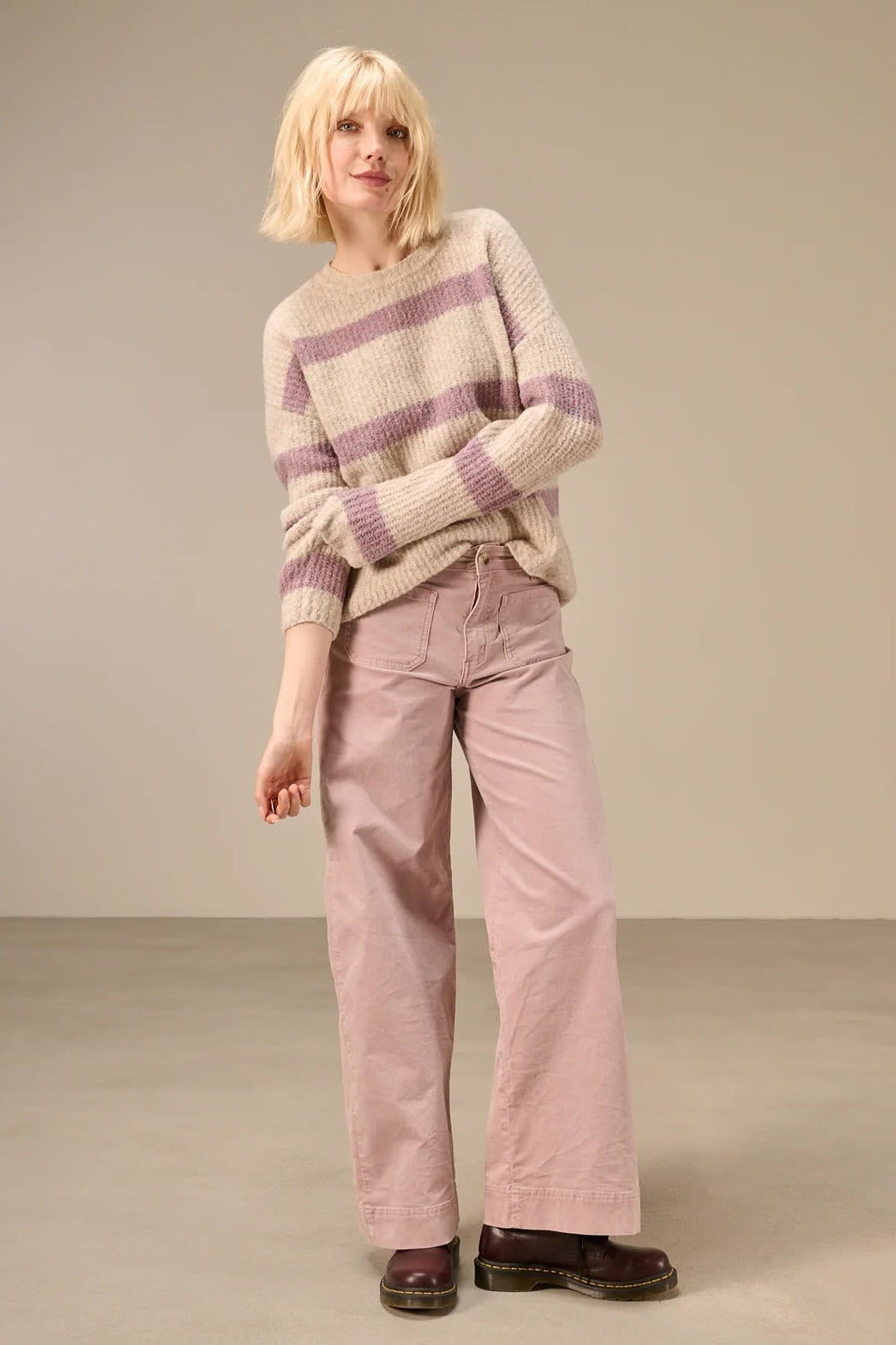 Chandail en tricot à rayures pour femme Nile