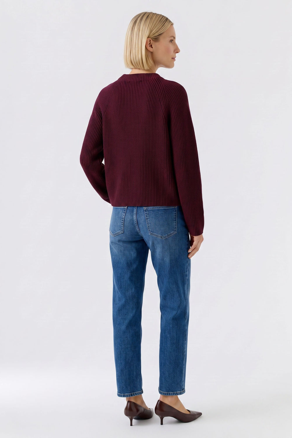 Women's ribbed knit mock-neck sweater Oui