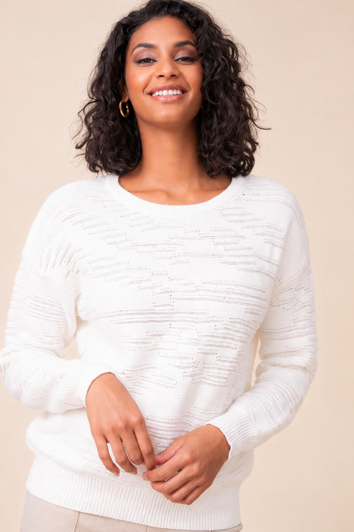 Chandail en tricot texturé à col rond pour femme Alison Sheri