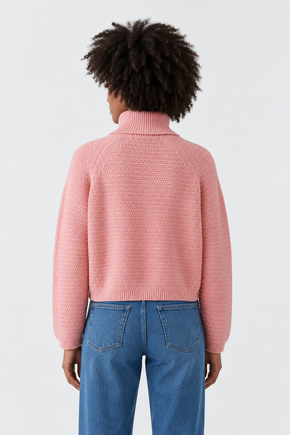 Oui women's textured knit turtleneck sweater, front view