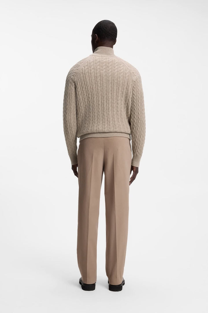 Hugo Boss half-zip cable-knit sweater front view