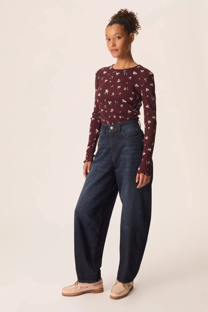 Chandail Kali côtelé à imprimé floral vue de face pour femme Des Petits Hauts