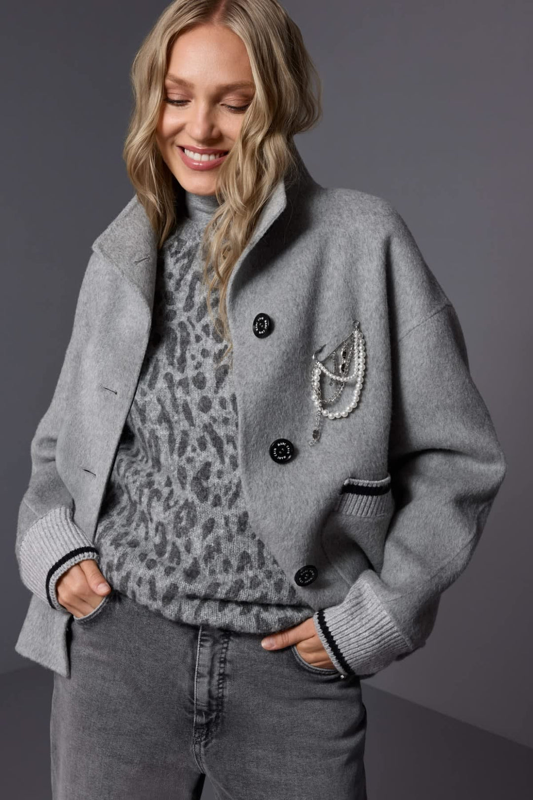 Chandail long à motif léopard pour femme Marc Cain