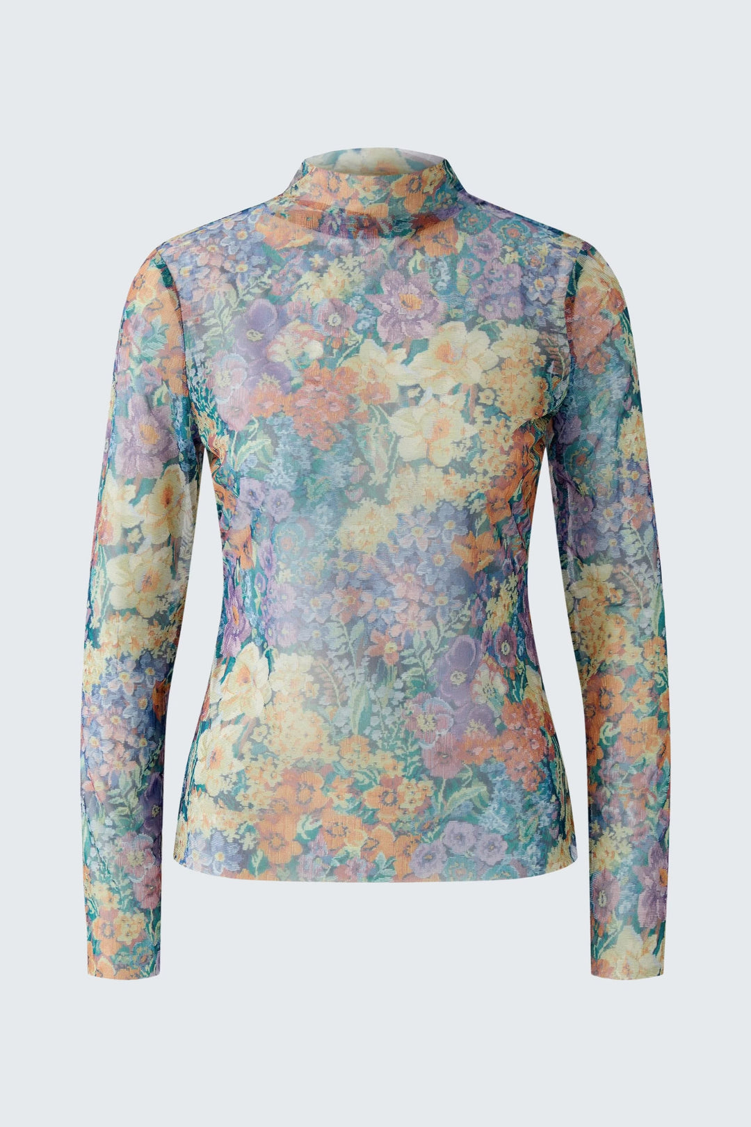 Vue de côté T-shirt mince en mèche Oui pour femme gris détails couture - Valérie Simon