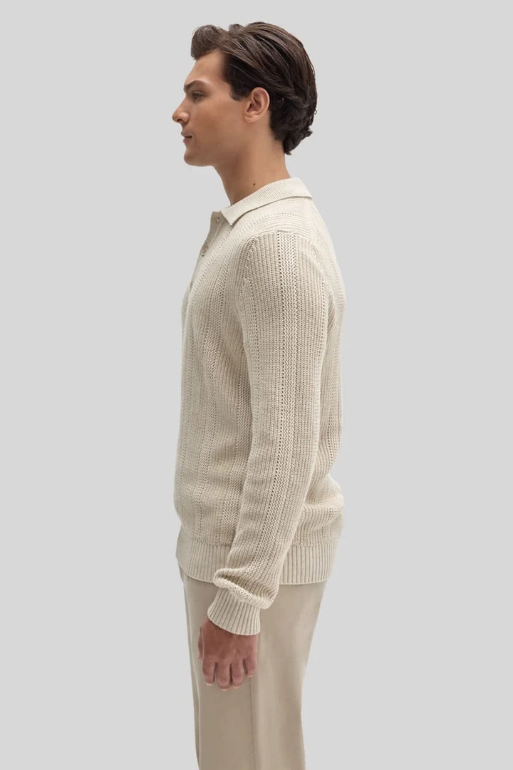 Chandail polo en coton à maille texturée pour homme Robert barakett